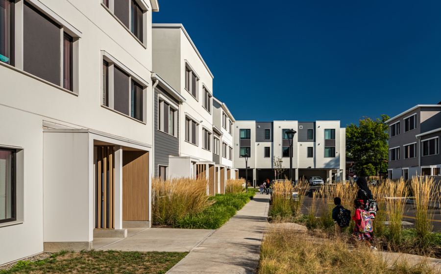 Townhome entrance at Hill Central